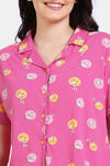 Zivame Sunset Disco Knit Cotton Shorts Set - Fuchsia Purple — thumbnail 5